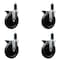 Service Caster 6'' Phenolic Swivel 1-1/4'' Expanding Stem Caster Set with Brake, 4PK SCC-EX20S615-PHS-PLB-114-4 - alternate 1